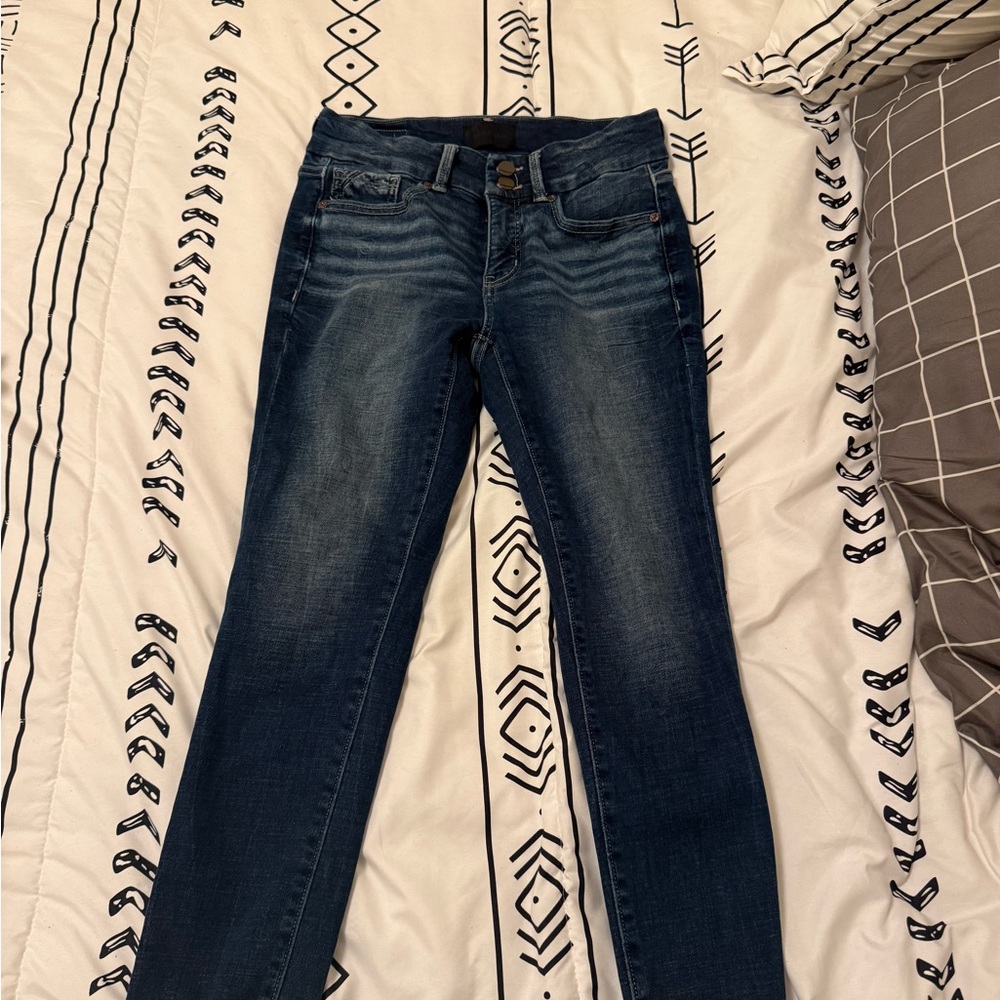 Buckle Dark Blue Women's Skinny Jeans